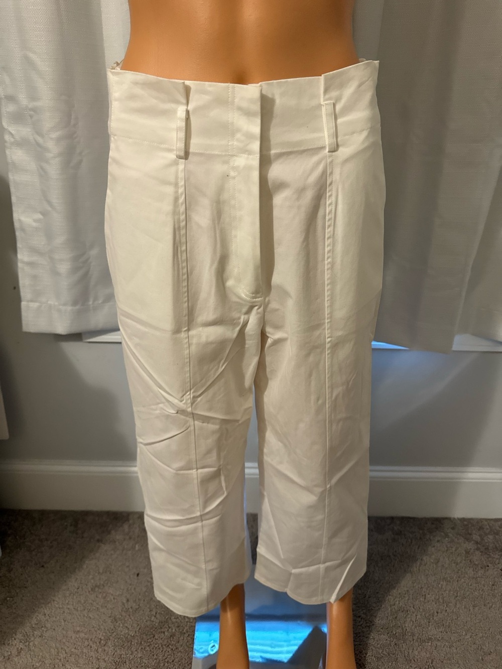 Pretty Cremieux size 6 white high waist wide leg cropped pants new